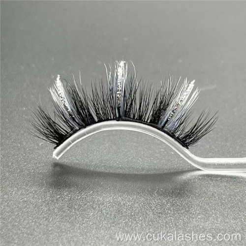 sparkle false lashes natural 3d silver glitter eyelashes